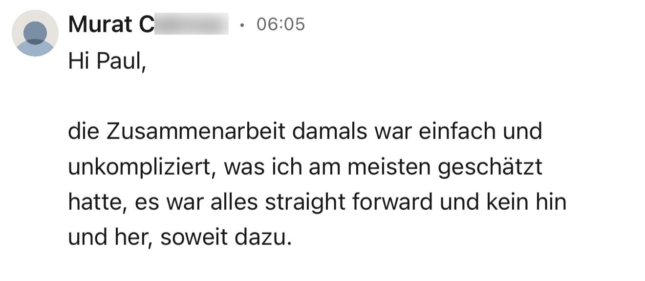 Nachricht von Kevin Rohan A.